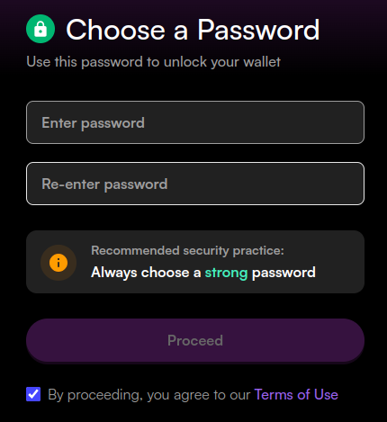 Choose password